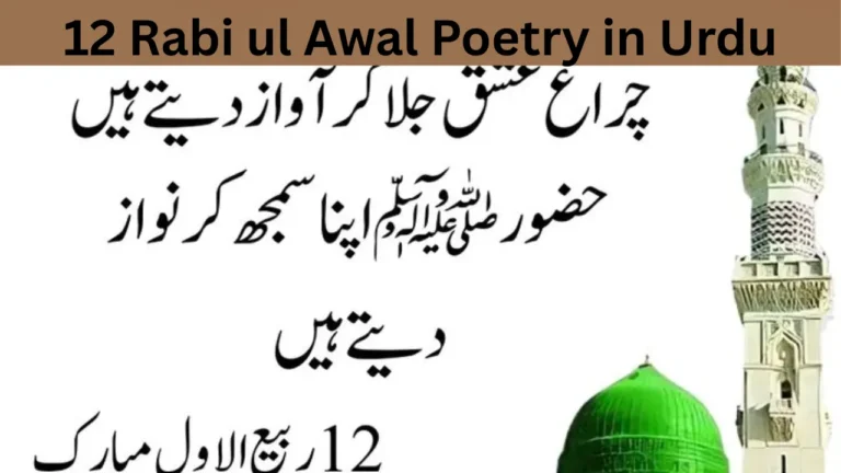 12 Rabi ul Awal Poetry in Urdu