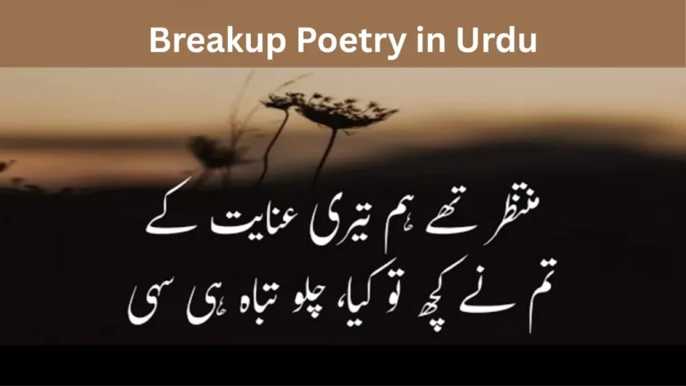 Breakup Poetry in Urdu