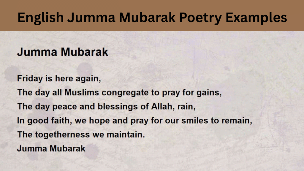 English Jumma Mubarak Poetry Examples