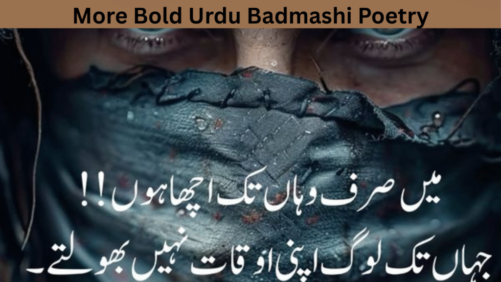 More Bold Urdu Badmashi Poetry
