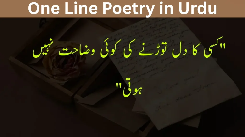 One Line Poetry in Urdu