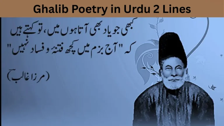Ghalib Poetry in Urdu 2 Lines